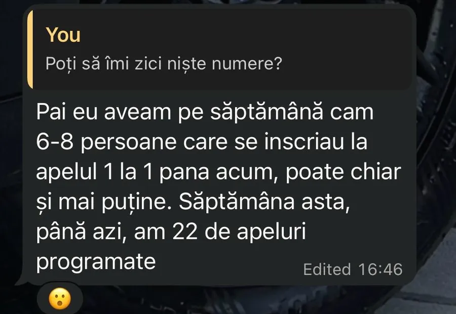 Captură conversație — Raluca
